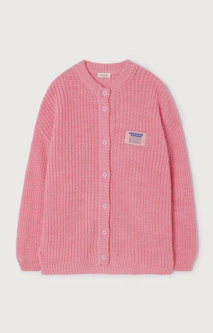 GILET MI-LONG BOULE ML COL ROND BOUTONNE