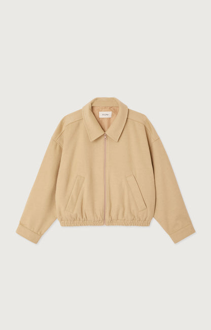 VESTE MI-LONG BOULE ML COL CHEMISE ZIPPEE