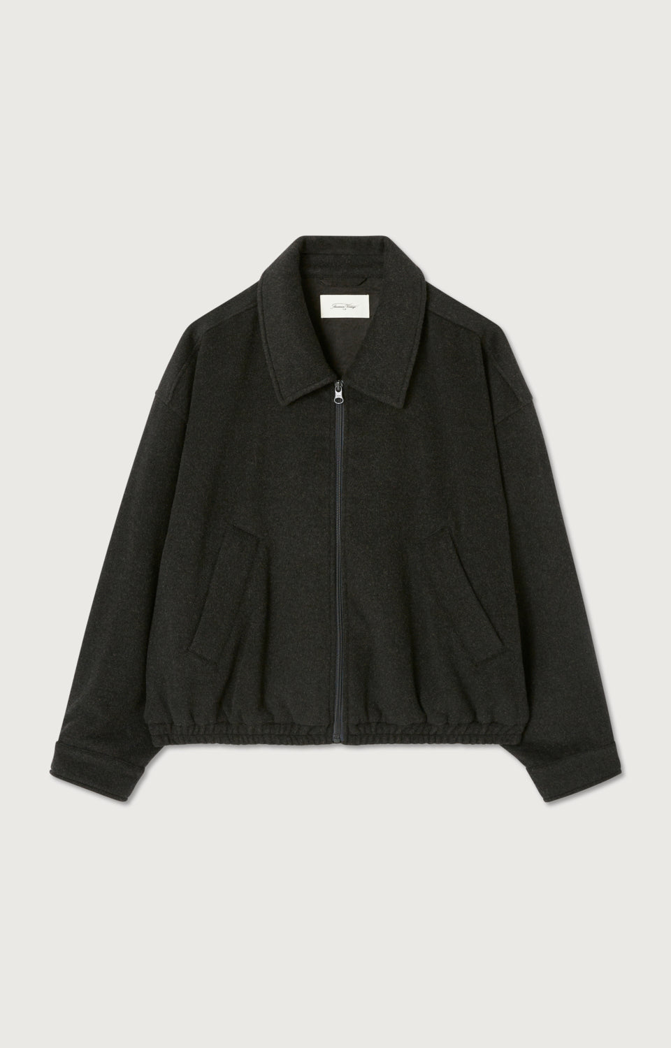VESTE MI-LONG BOULE ML COL CHEMISE ZIPPEE