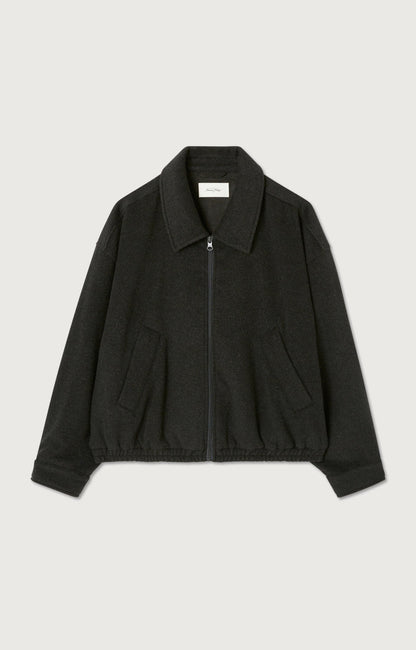 VESTE MI-LONG BOULE ML COL CHEMISE ZIPPEE
