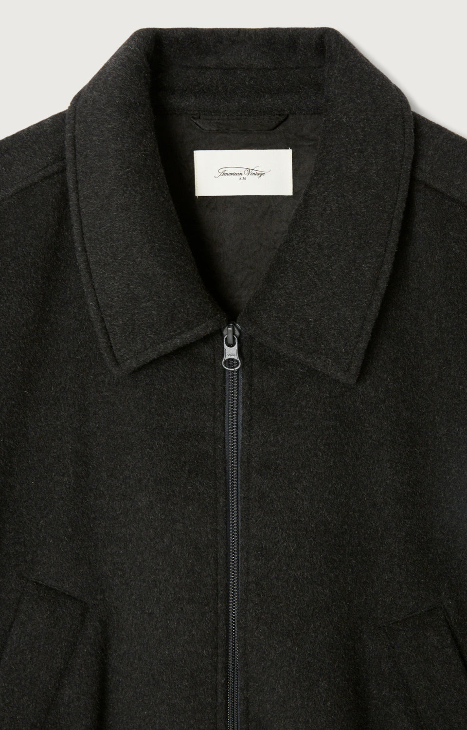 VESTE MI-LONG BOULE ML COL CHEMISE ZIPPEE