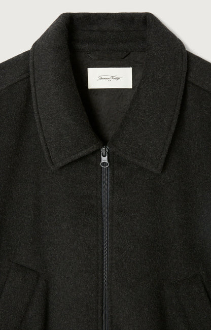 VESTE MI-LONG BOULE ML COL CHEMISE ZIPPEE