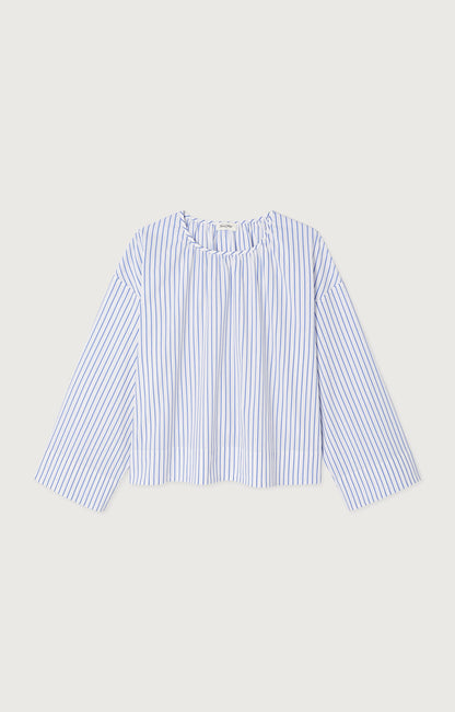TOP MI-LONG AMPLE ML COL ROND RAYE