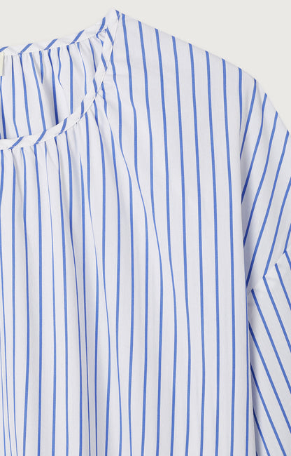 TOP MI-LONG AMPLE ML COL ROND RAYE