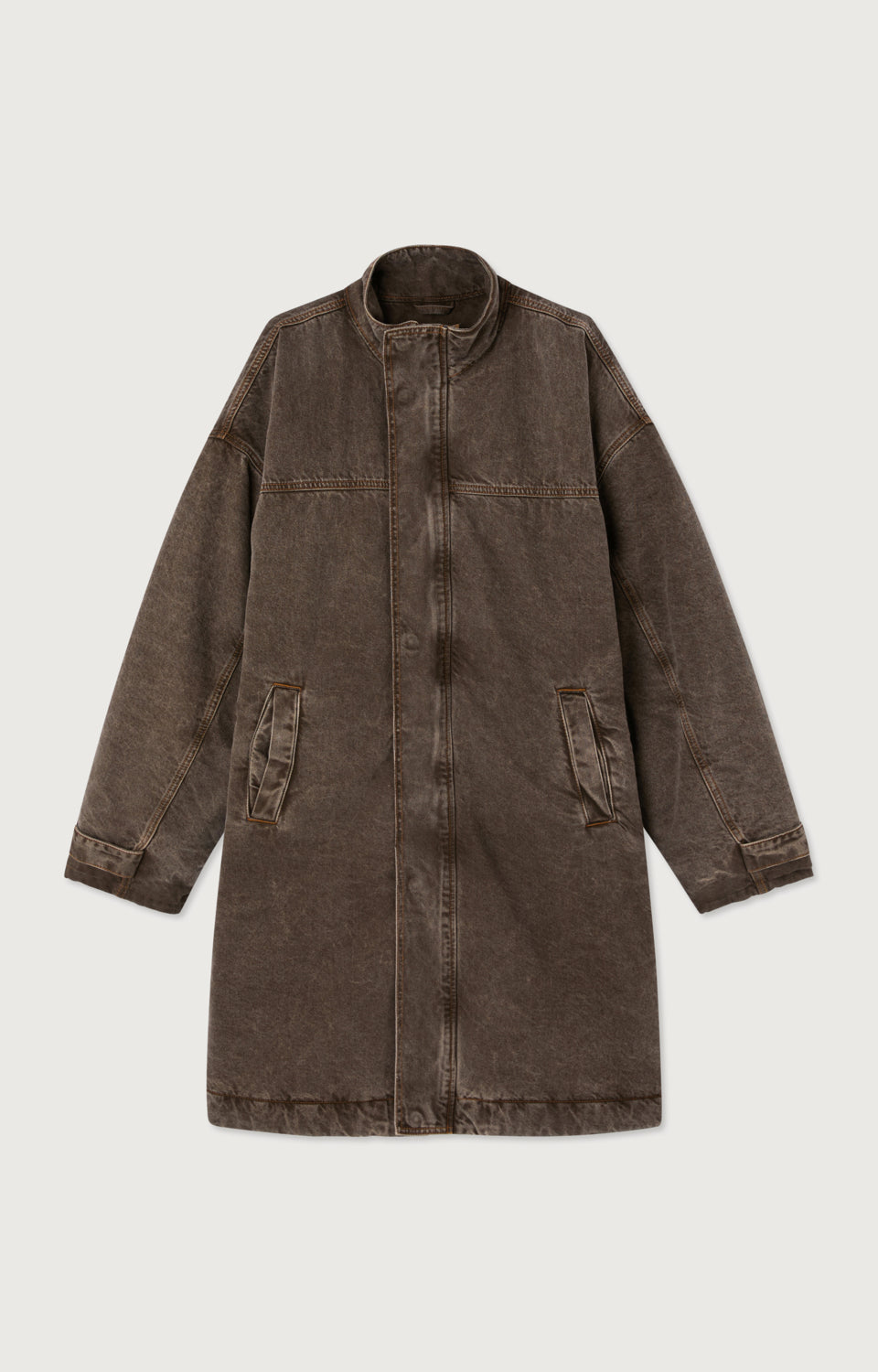 MANTEAU MI-LONG DROIT ML COL MONTANT ZIPPE