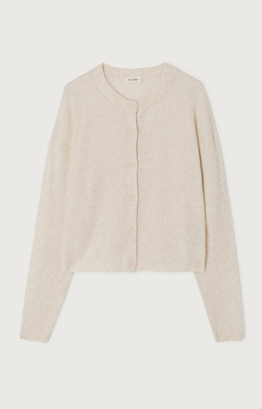 GILET ML COL ROND BOUTONNE
