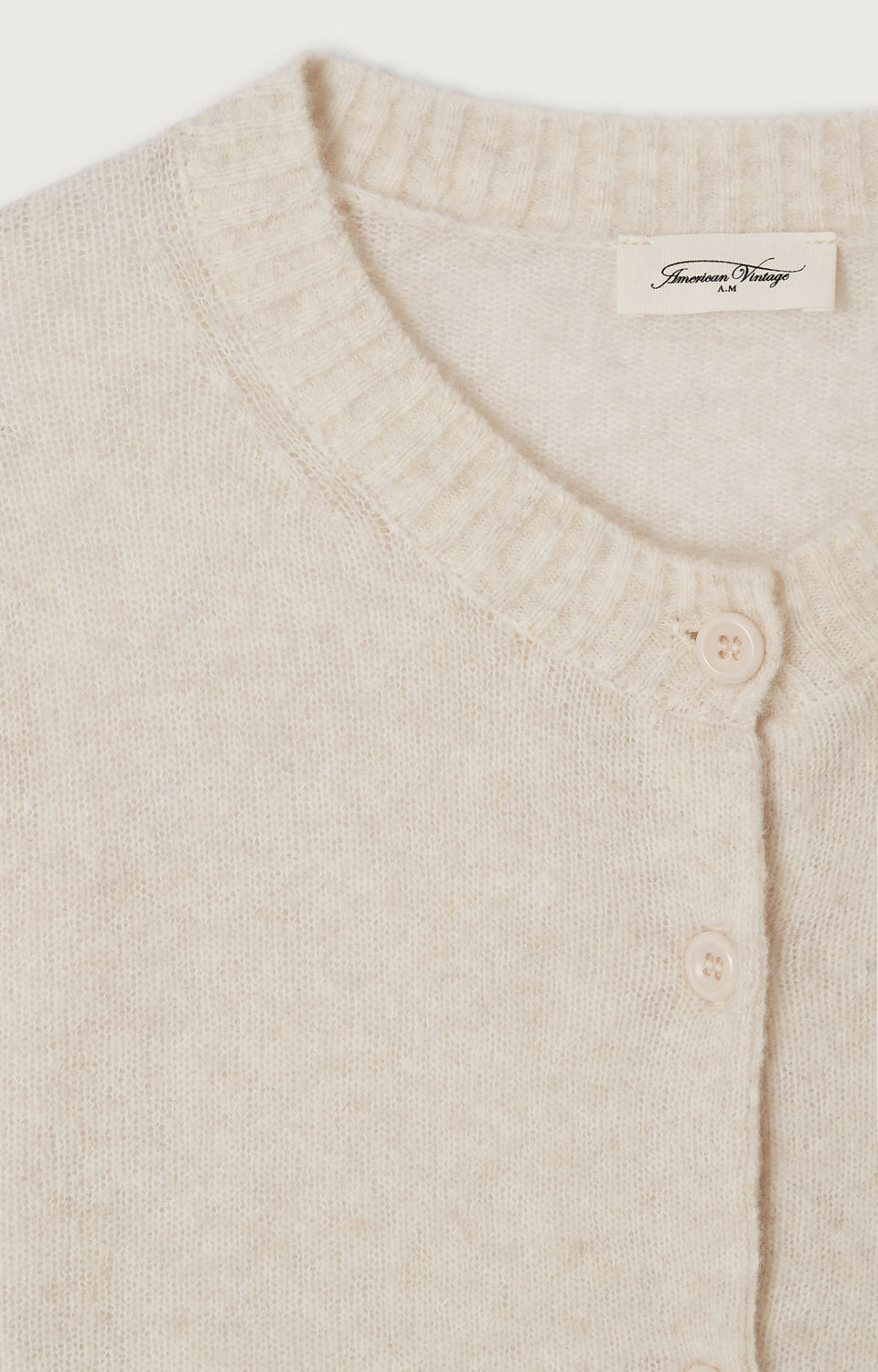 GILET ML COL ROND BOUTONNE
