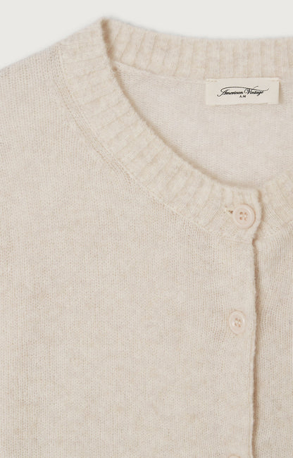 GILET ML COL ROND BOUTONNE