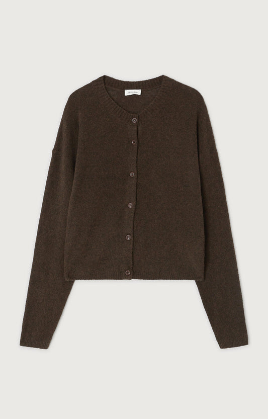 GILET ML COL ROND BOUTONNE