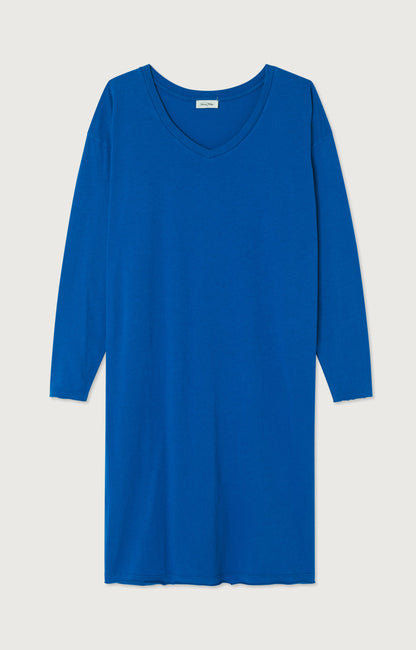 ROBE LONGUE DROITE ML COL V