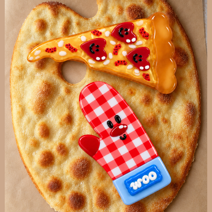 "pizza手套组合"发夹