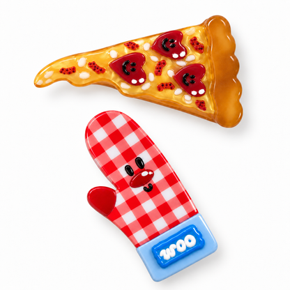 "pizza手套组合"发夹