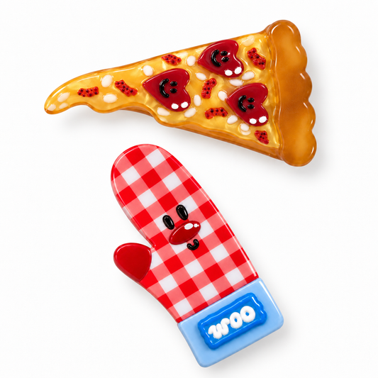 "pizza手套组合"发夹