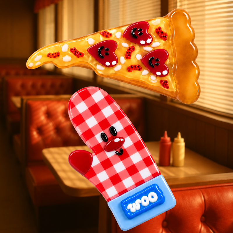 "pizza手套组合"发夹