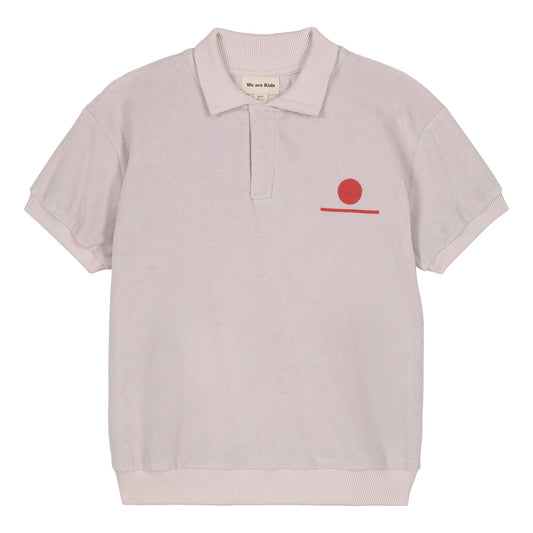 儿童淡紫色棉Polo衫
