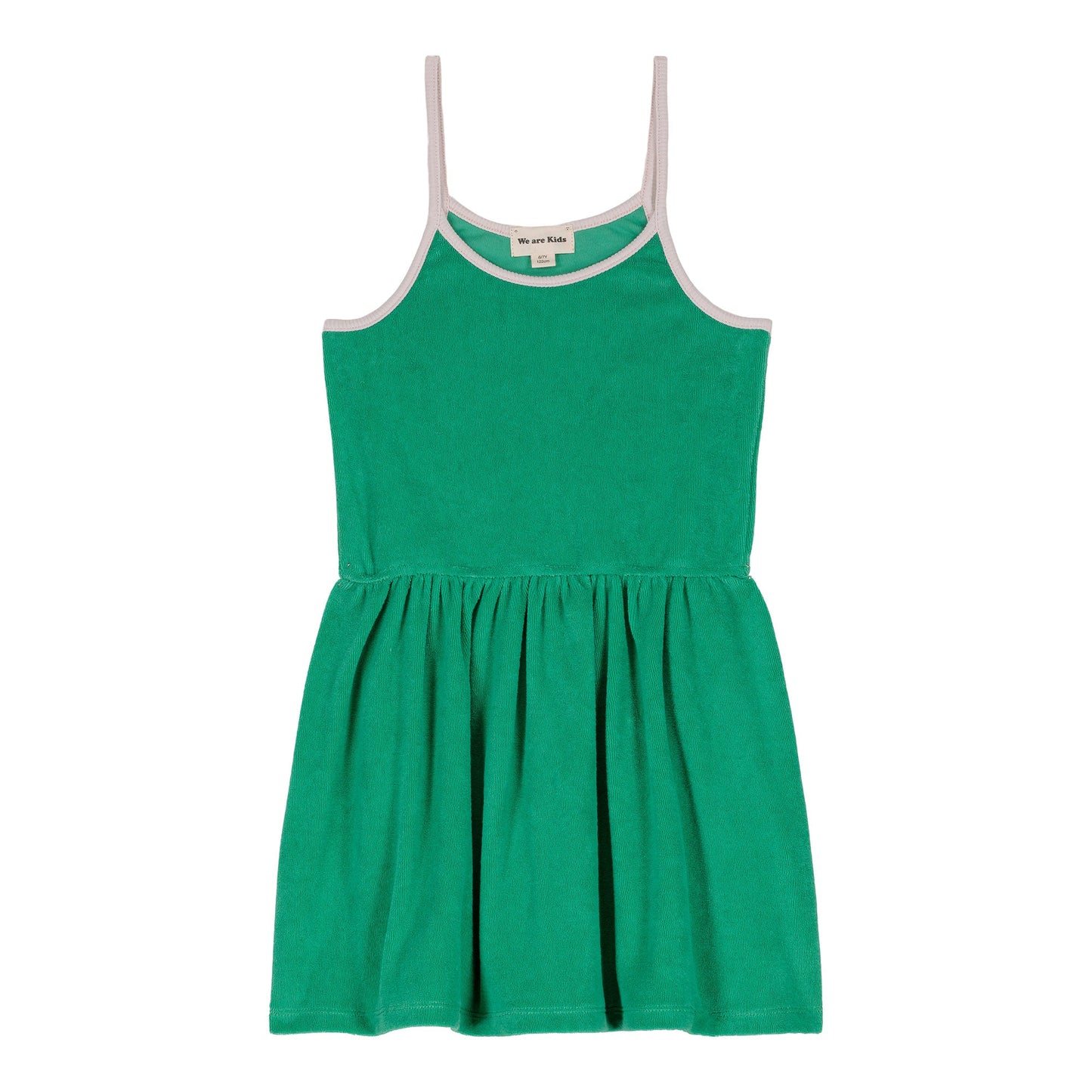 女童绿色吊带连衣裙