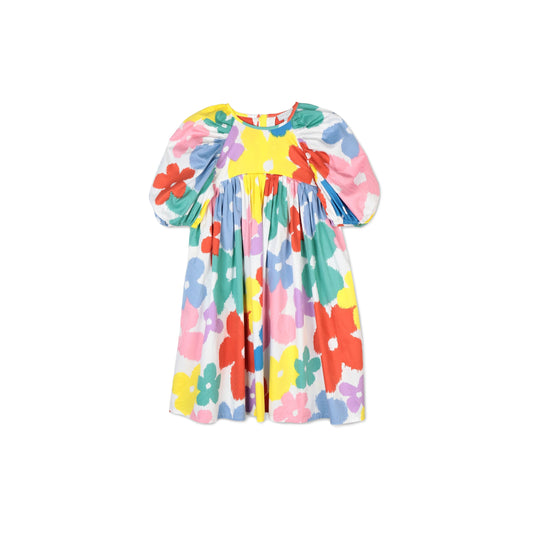 Girls Multicolor Flower Cotton Dress