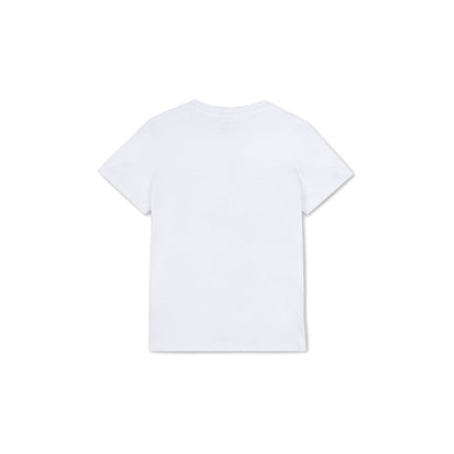 Boys White Telescope Cotton T-Shirt