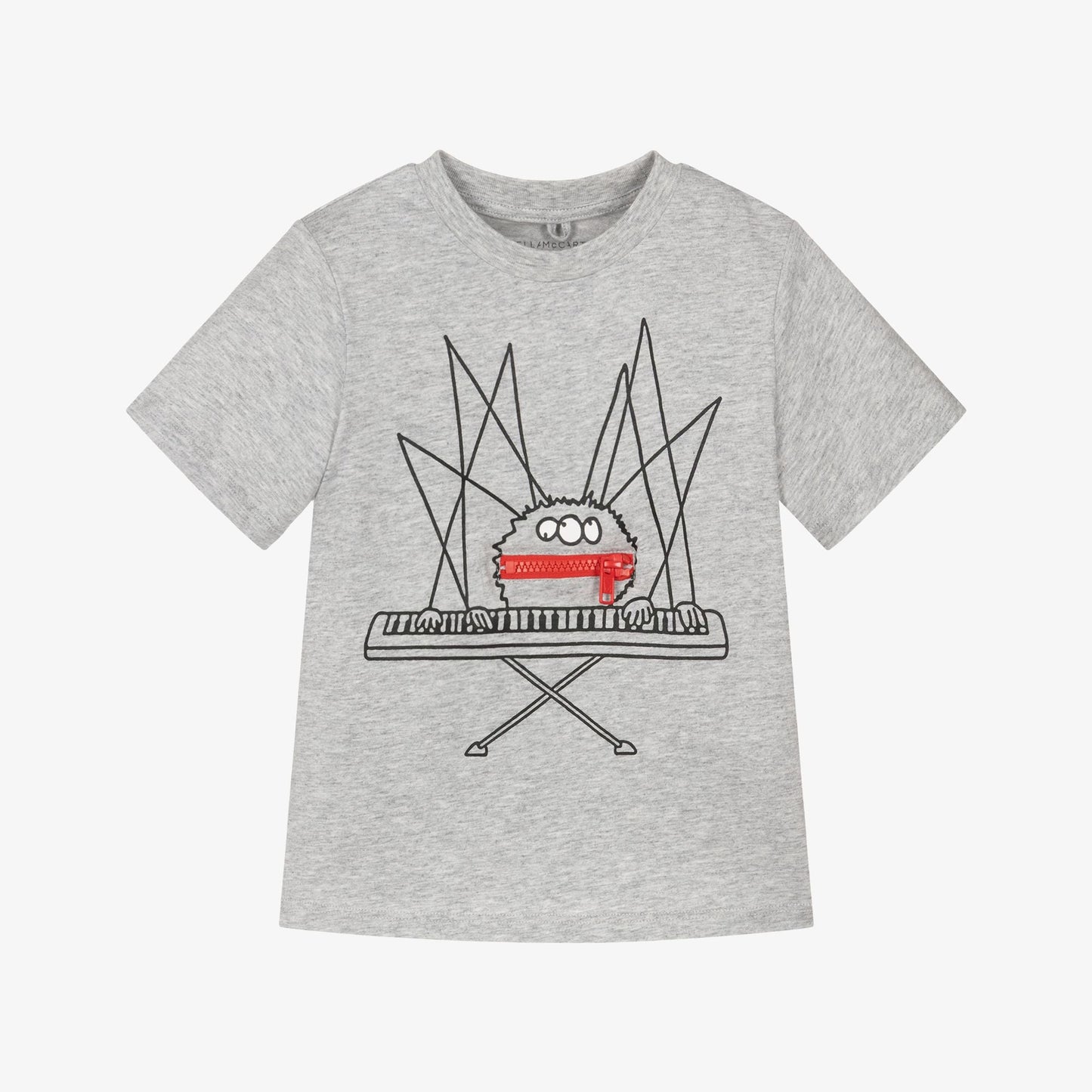 男童灰色蜘蛛图案棉T恤