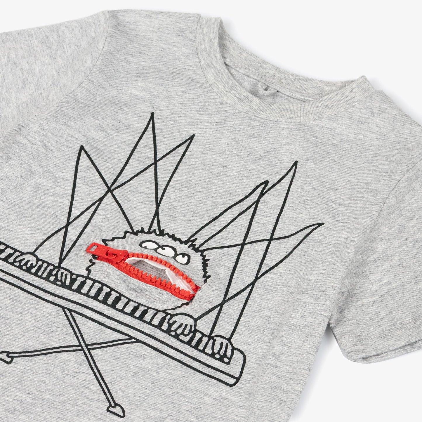 男童灰色蜘蛛图案棉T恤