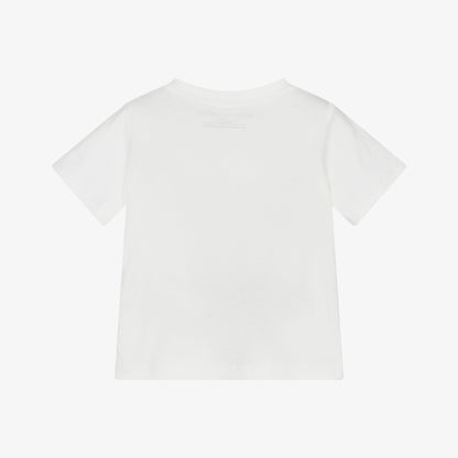 女婴白色印花棉T恤