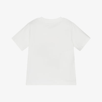 女童白色酒店印花棉T恤