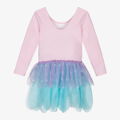 女童淡粉色蝴蝶印花连衣裙