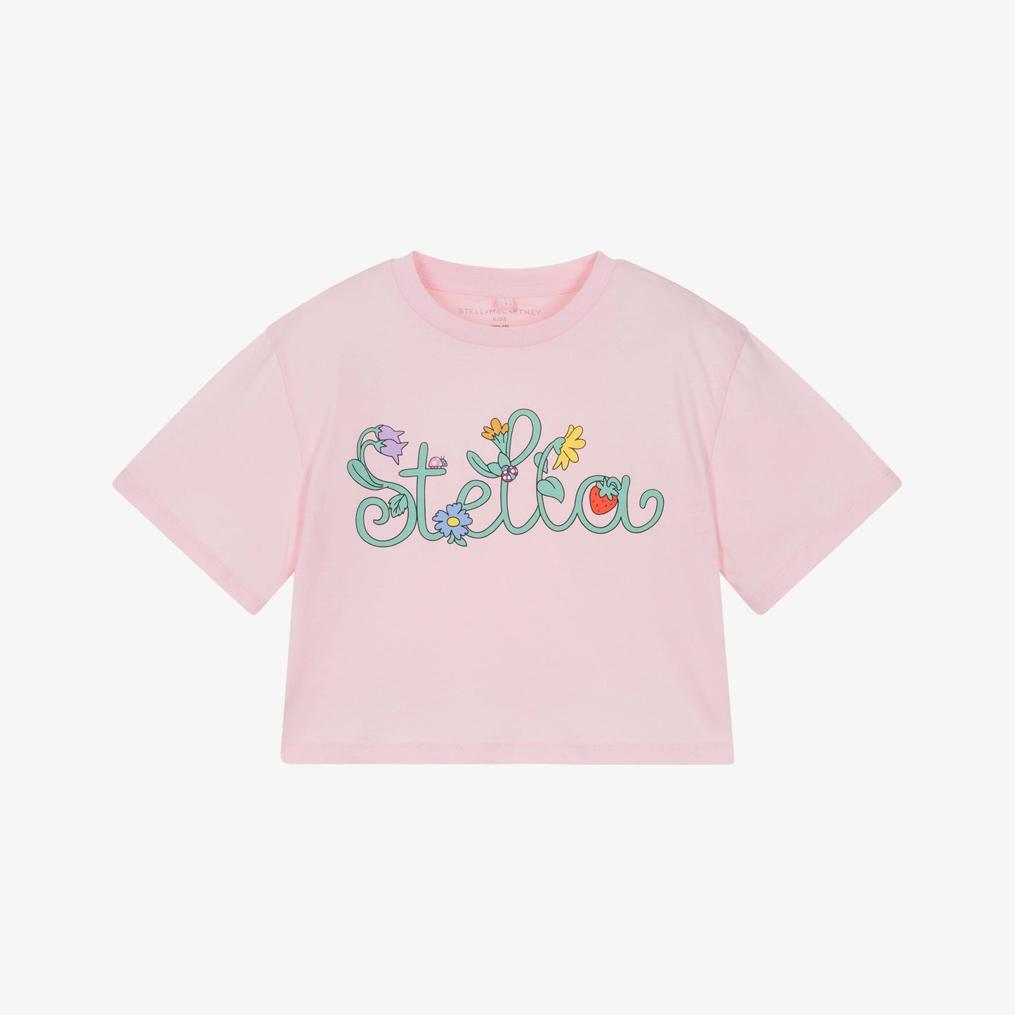 女童粉色印花棉T恤