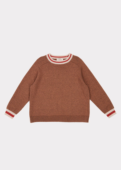 Girls Brown Cotton Sweater