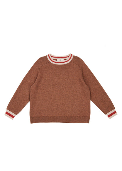 Girls Brown Cotton Sweater