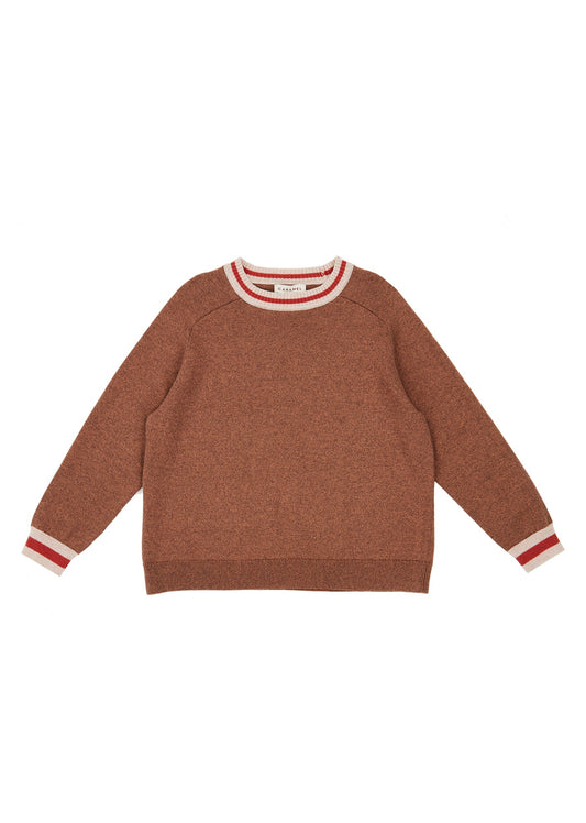 Girls Brown Cotton Sweater