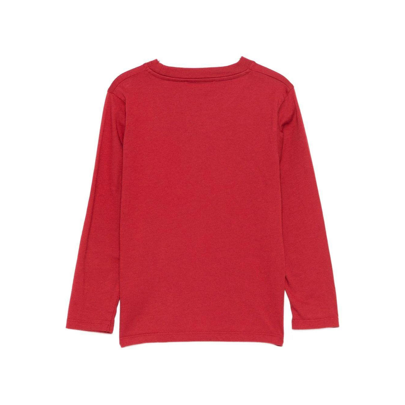 男童红色骏马印花棉T恤