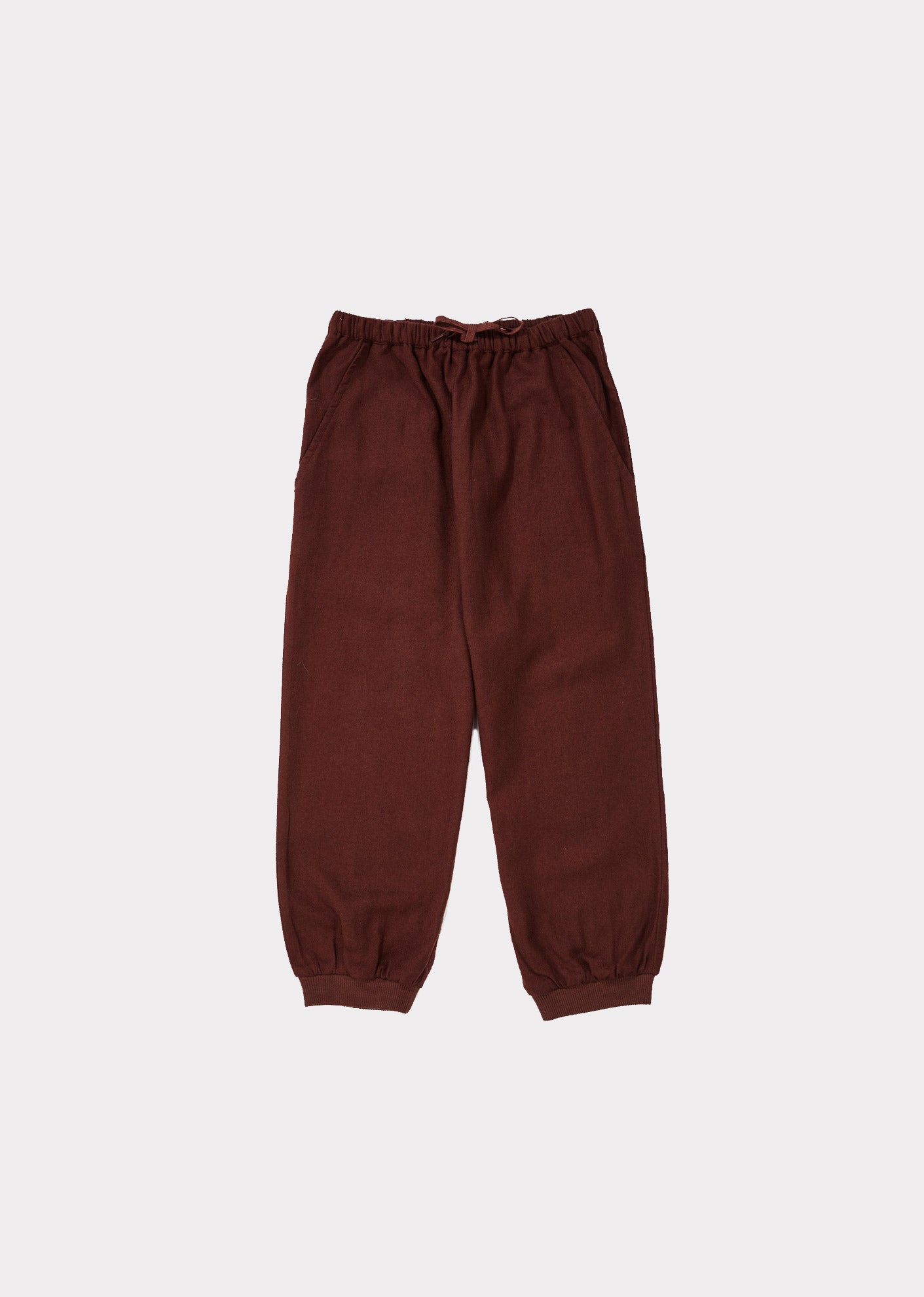 Girls Dark Brown Cotton Trousers