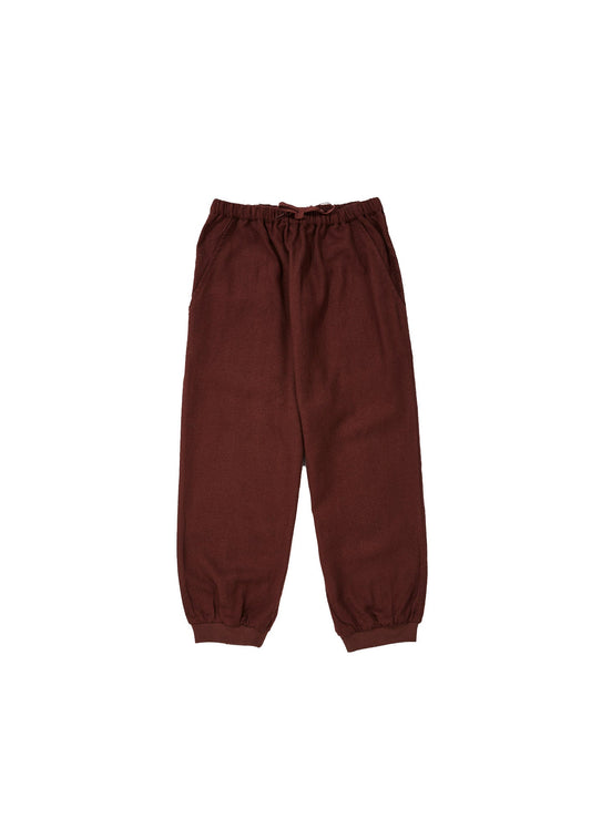 Girls Dark Brown Cotton Trousers