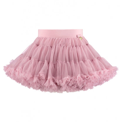 Girls Vintage Pink Nylon Knitted Skirt
