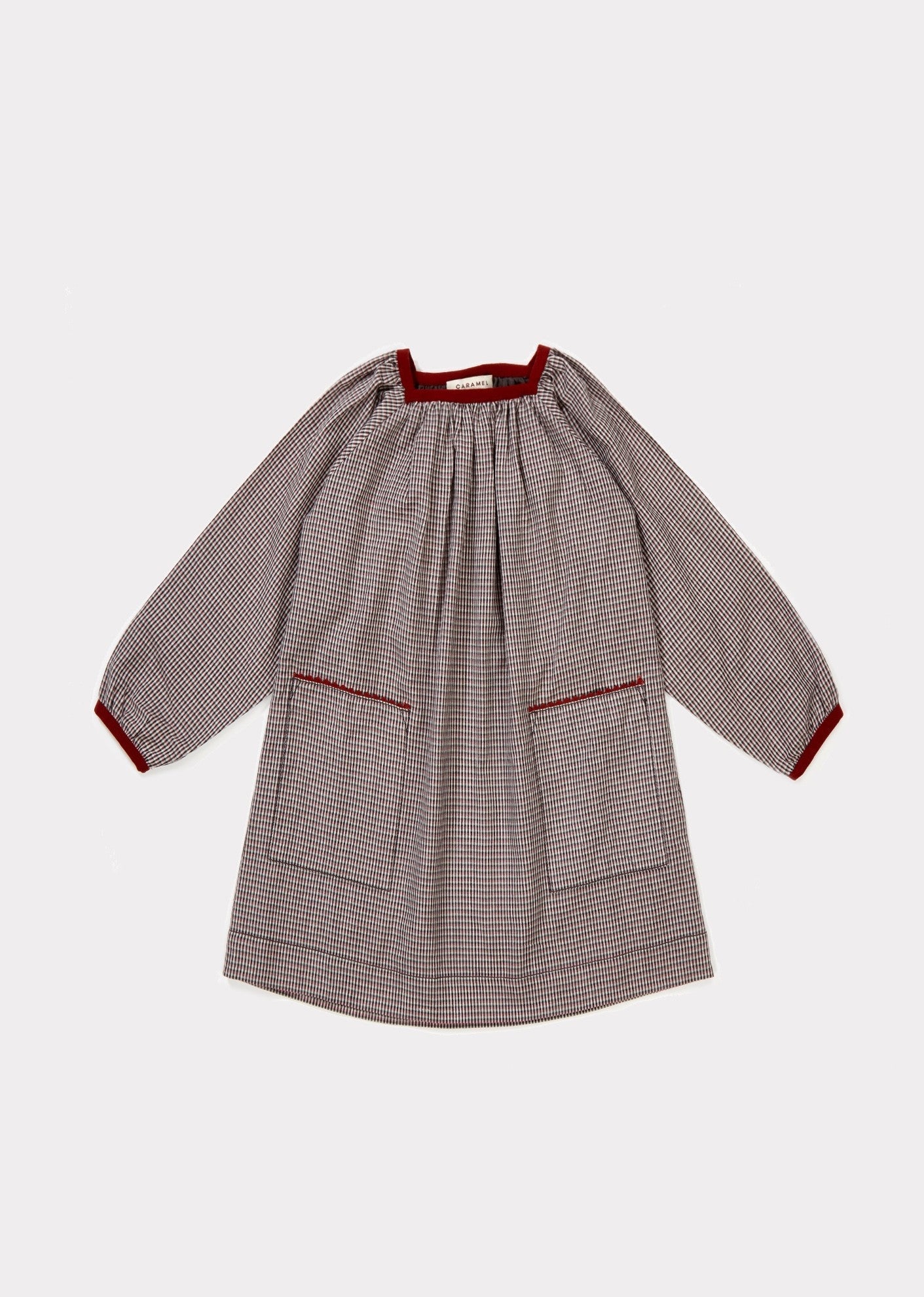 Girls Grey Checked Dress