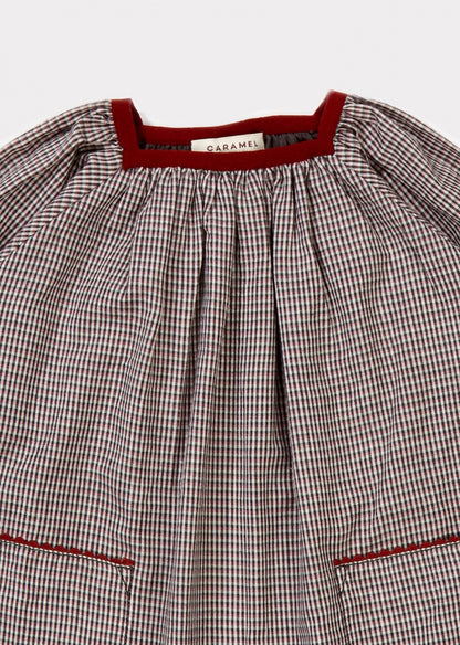 Girls Grey Checked Dress