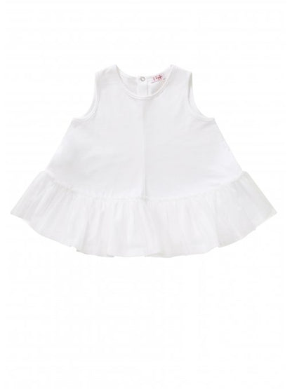 Girls White Cotton T-shirt