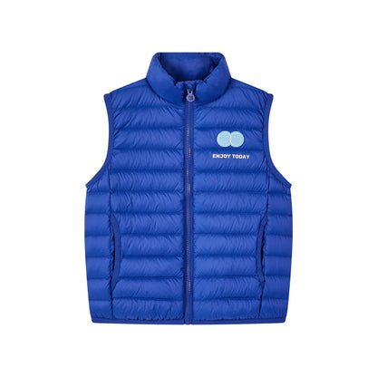 儿童蓝色羽绒马甲
