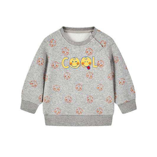 儿童浅灰色印花卫衣