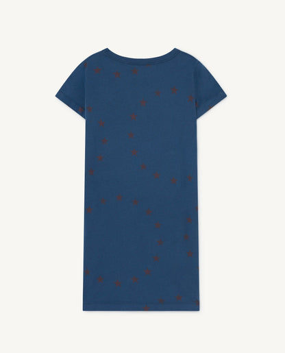 女童蓝色星星棉连衣裙