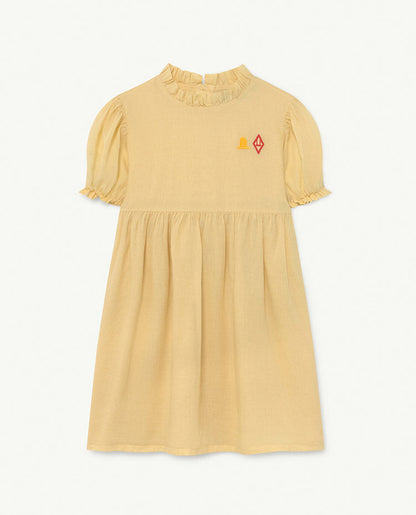 Girls Yellow Logo Cotton Dress
