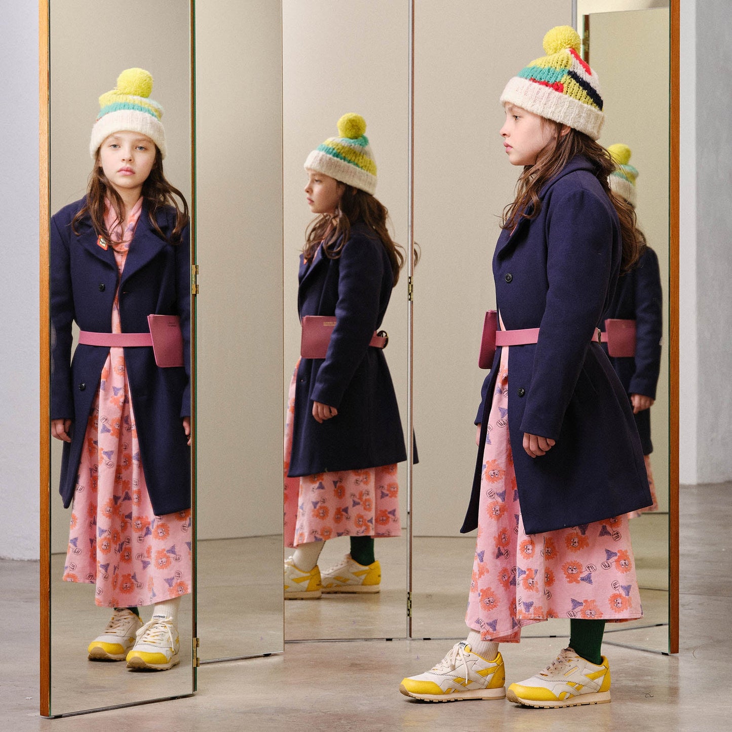 儿童粉色皮革腰带