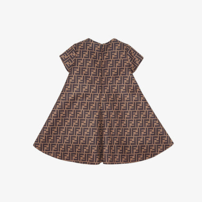 女童棕色Logo连衣裙