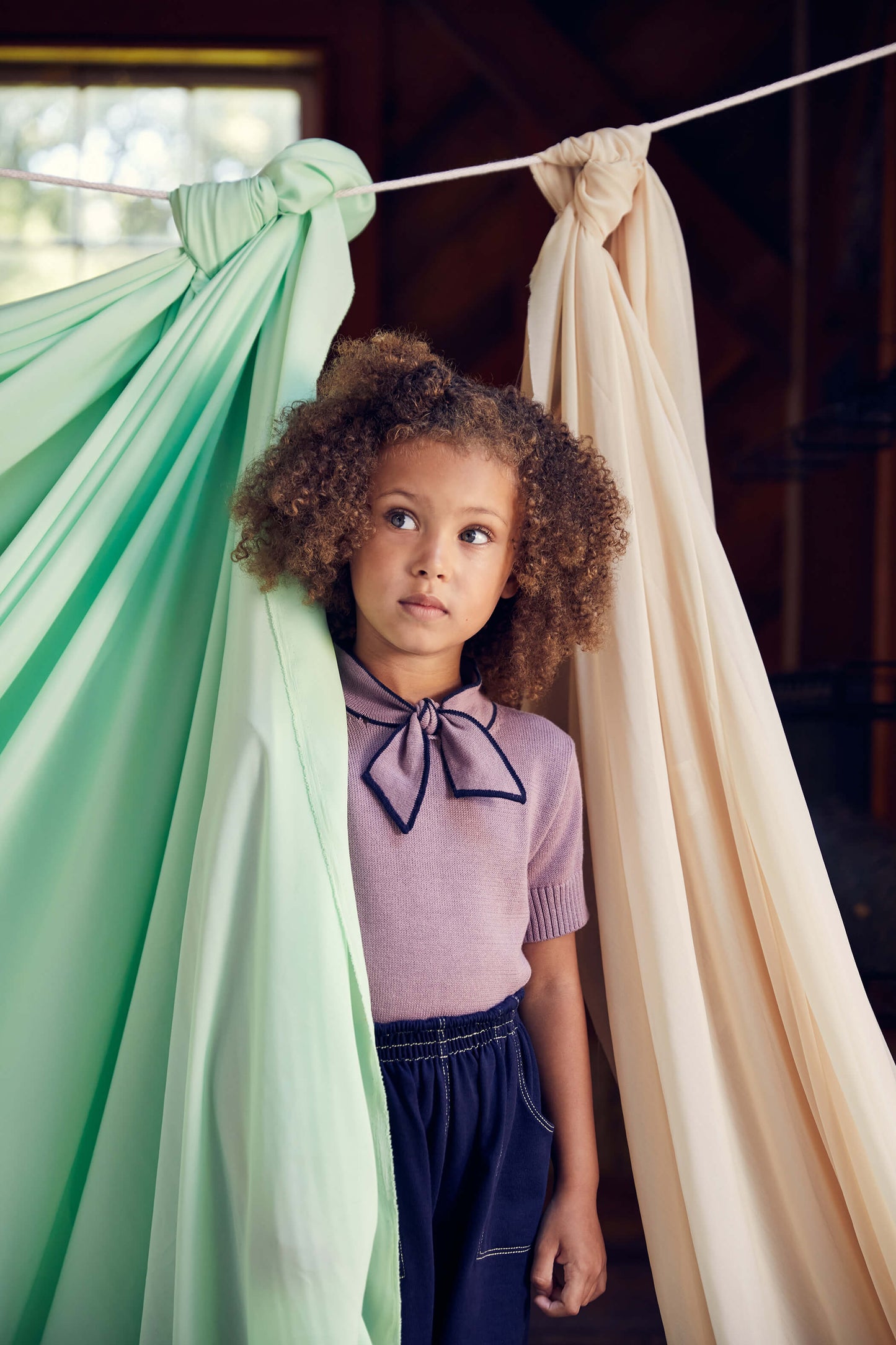 Girls Mauve Pima Cotton Sweater