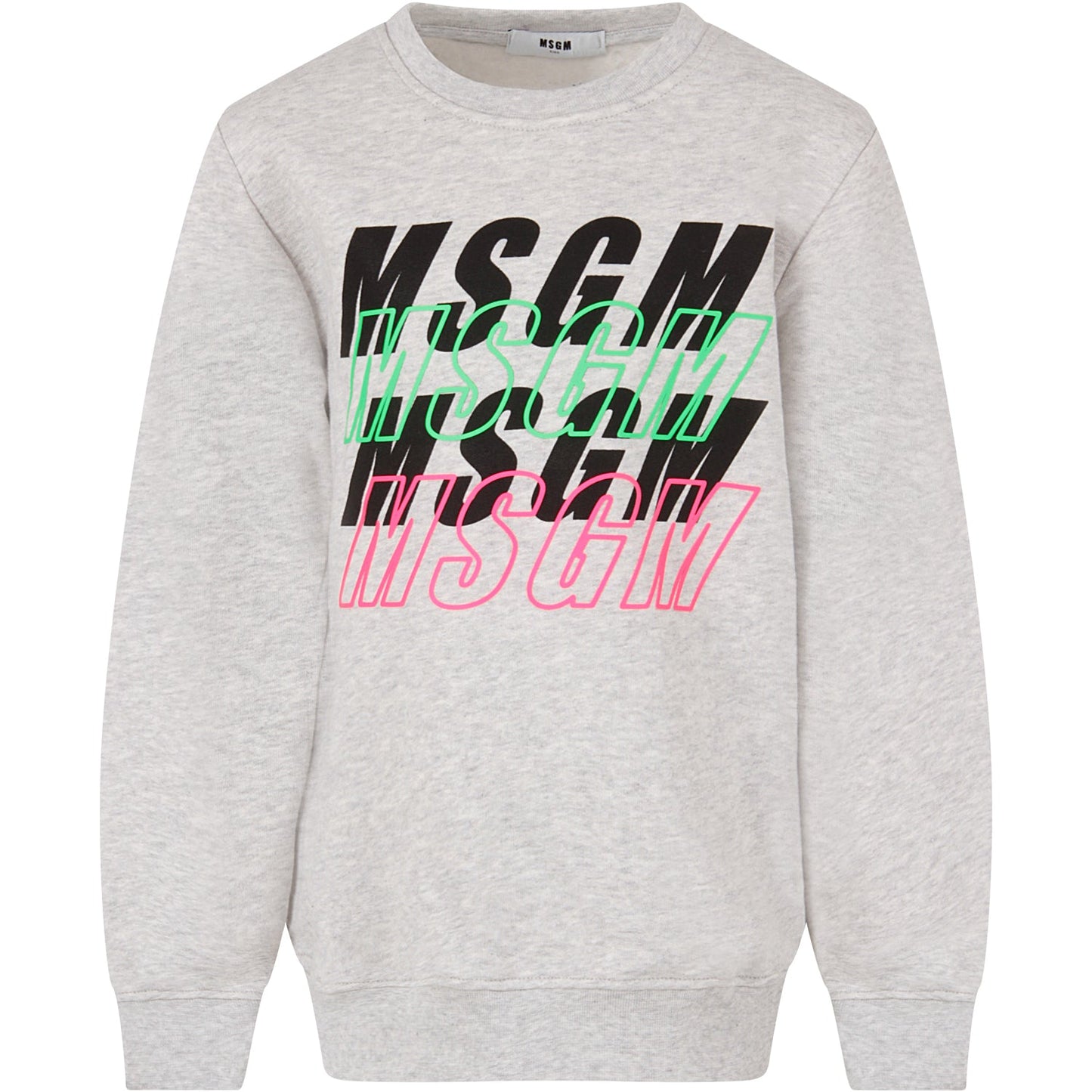 Boys & Girls Light Melange Grey Cotton Sweatshirt
