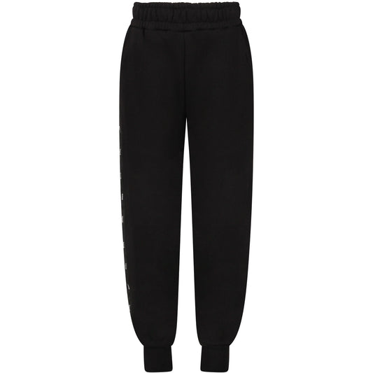 Boys Black Cotton Sweatpants