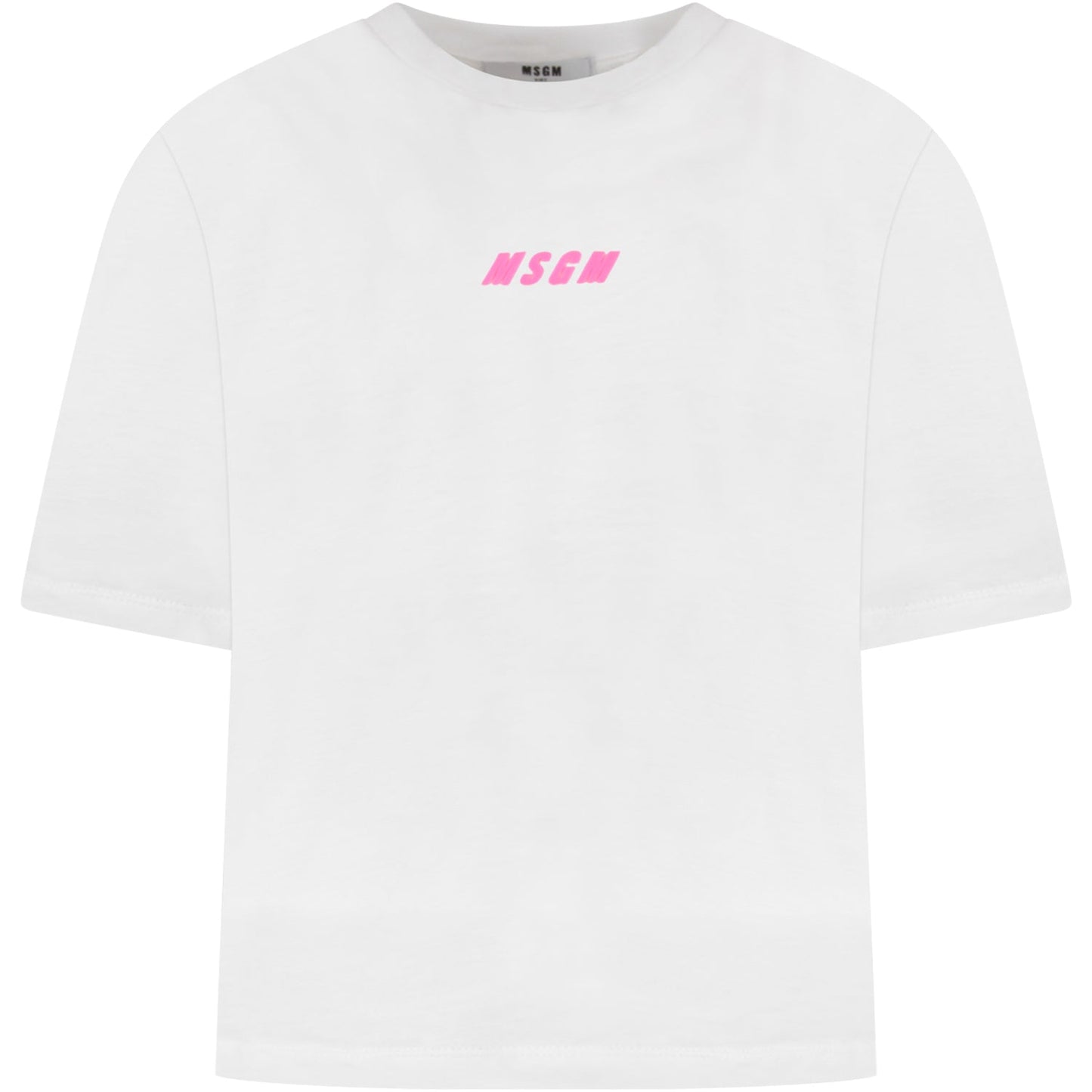 Girls White Logo Cotton T-Shirt