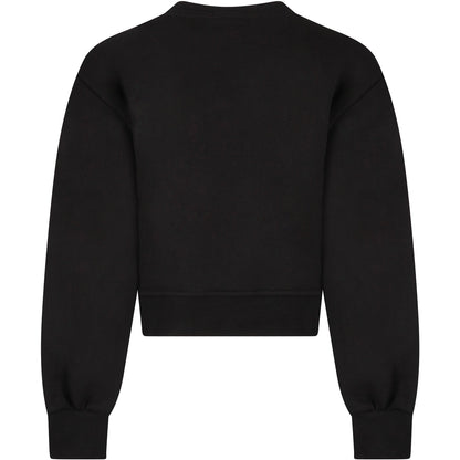 Girls Black Cat Cotton Sweatshirt