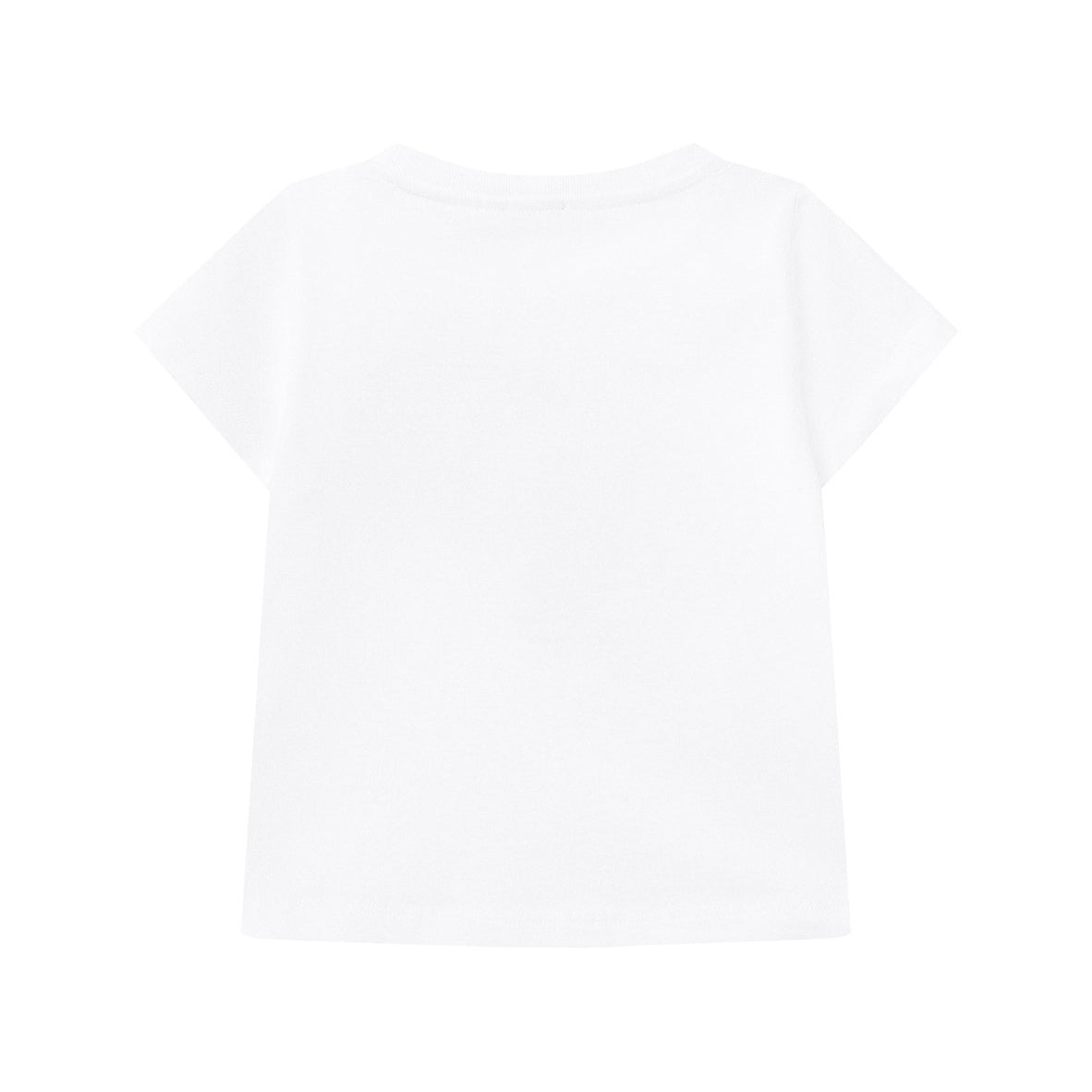 女童白色印花棉T恤